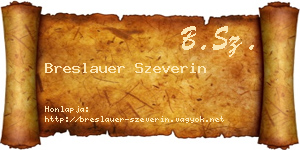 Breslauer Szeverin névjegykártya